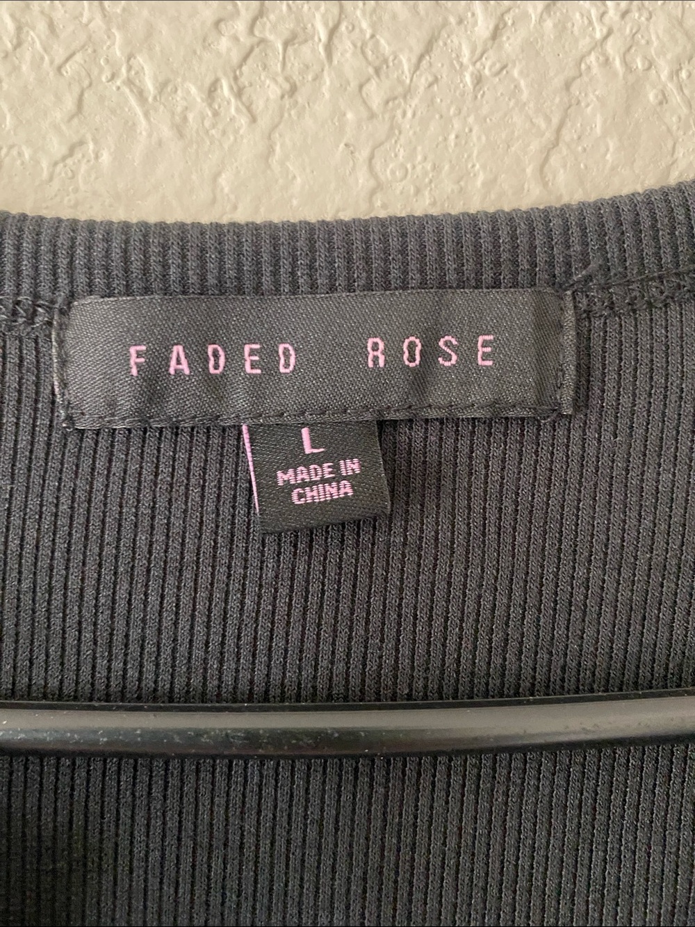 Faded Rose Black Ribbed Snap-Front Short Sleeve Tee - Picture 9 of 10